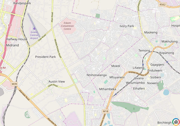 Map location of Watervalspruit (Midrand)